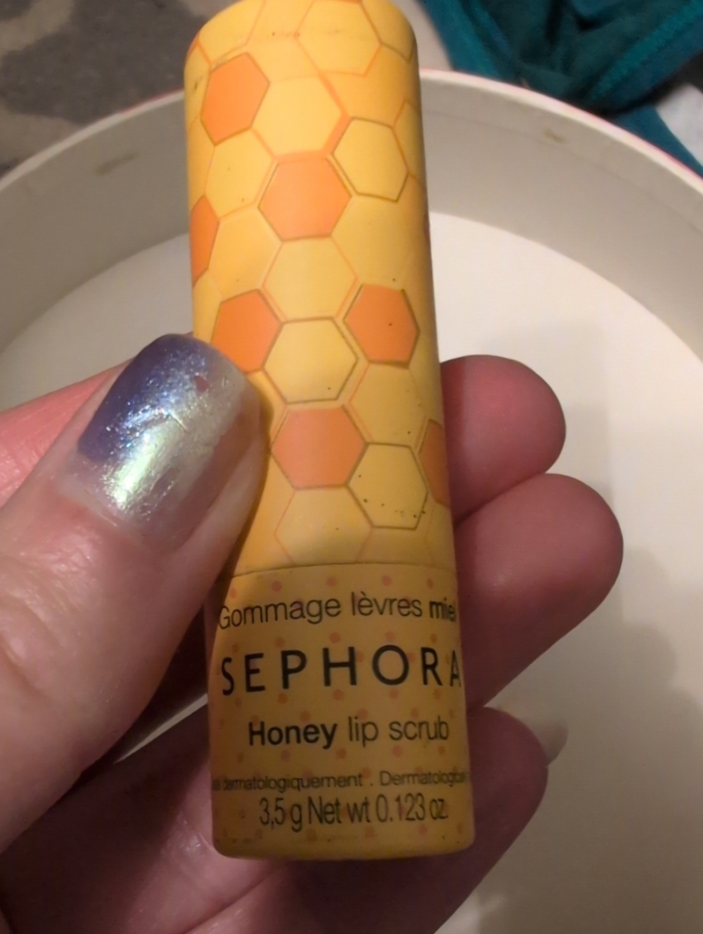 Sephora Honey Lip Scrub – Yellow & Orange Hexagon Tube